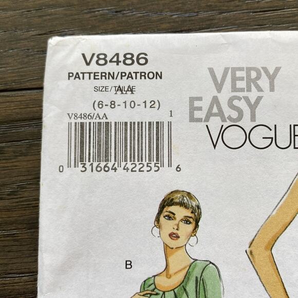 Vogue Pattern V8486 Dress Sewing Pattern UNCUT Sz 6-12 - Picture 2 of 5